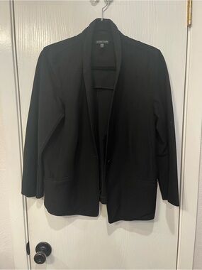 Eileen Fisher Shawl Collar Stretch Black Blazer Jacket Sz Large Workwear Office